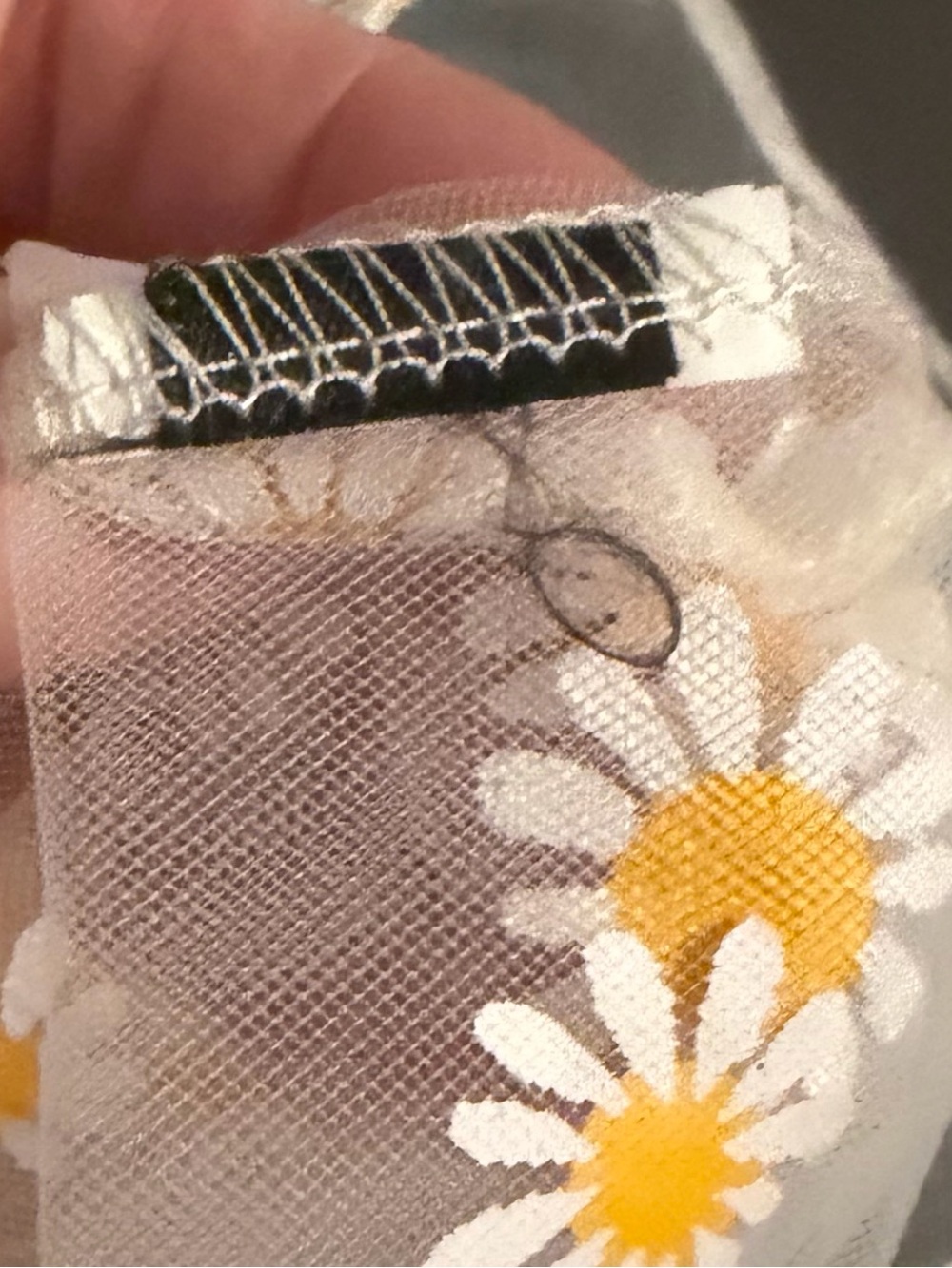 Sheer Daisy Themed Mesh Cover-Up Tunic for Med to XL. - Picture 8 of 9